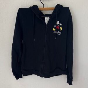 Disneyland Resort Mickey Mouse Full Zip Up Hoodie Size Small Embroidered Patch